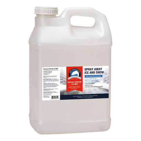 Bare Ground Bolt calcium chloride liquid ice melt 2.5 gallon jug with a wide cap, printed professional strength.