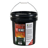 Qik Joe Ice Melt calcium chloride pellets 40 lb pail with a metal handle, instant ice melter.