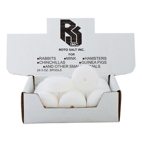 Roto Salt Spools for Small Animals, a salt and mineral lick for rabbits and small pets.