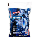 Vaporizer Premium Blend Ice Melt 40 lb bag, printed contains calcium chloride, cuts through ice, works on contact.